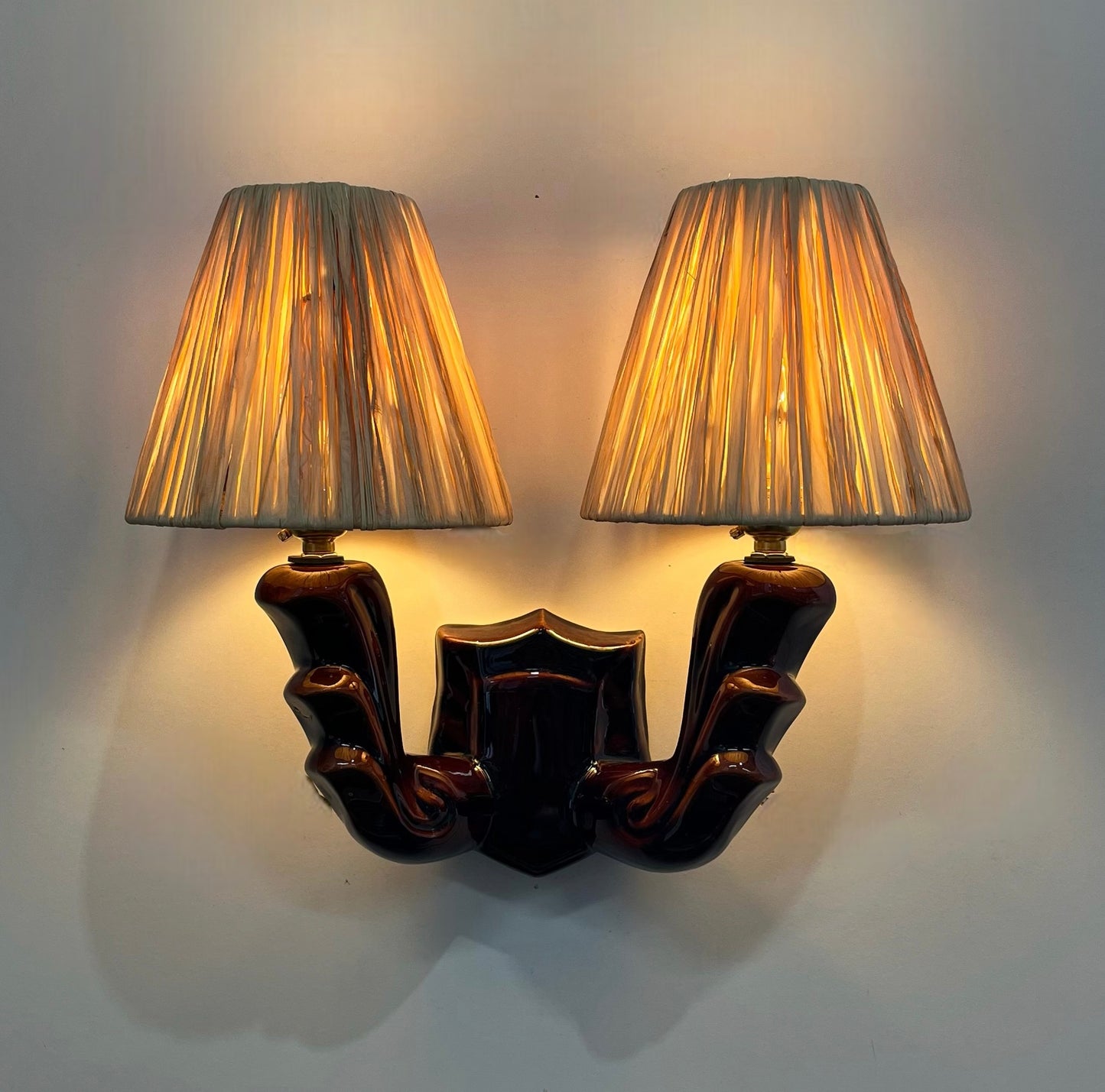 1950’s French Ceramic Wall Light - Two Available