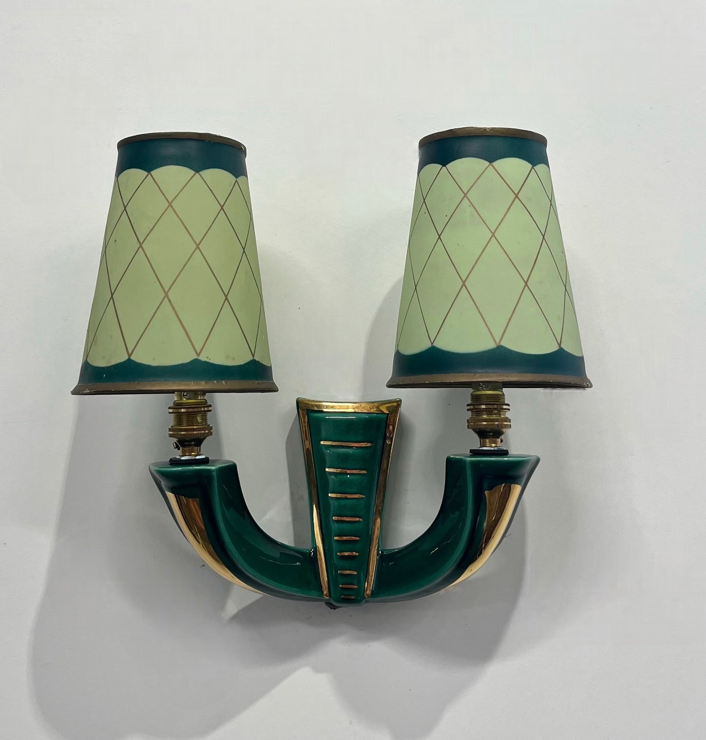 Pair of 1950’s French Ceramic Wall Light