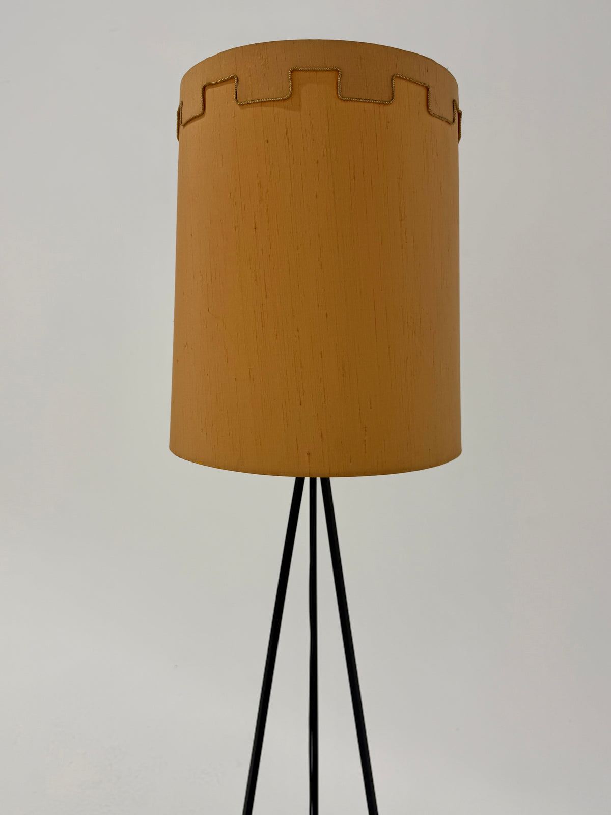 Vintage French Iron & Wicker Floor Lamp