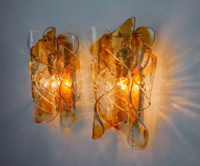 Pair of 1970’s Murano Wall Lights by Mazzega