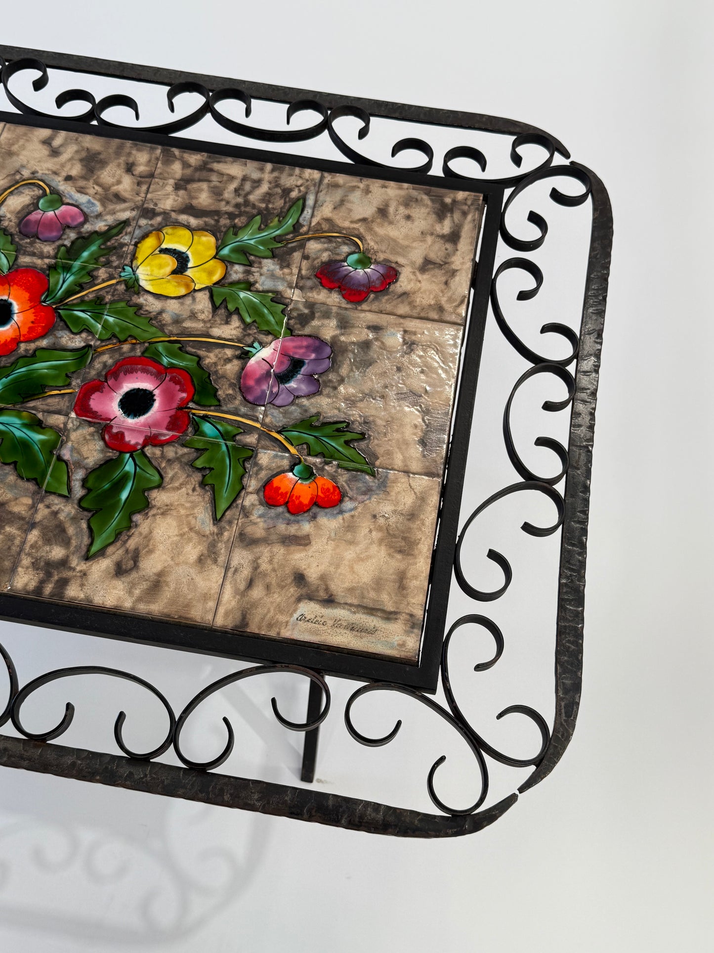 French Wrought Iron Tiled Coffee Table