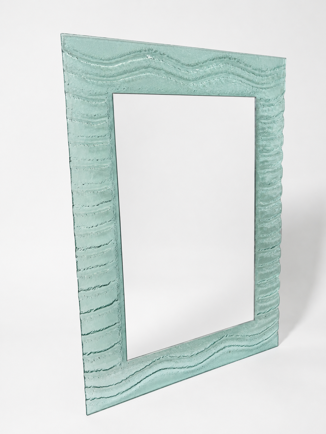 Vintage Green Moulded Glass Mirror - Two Available