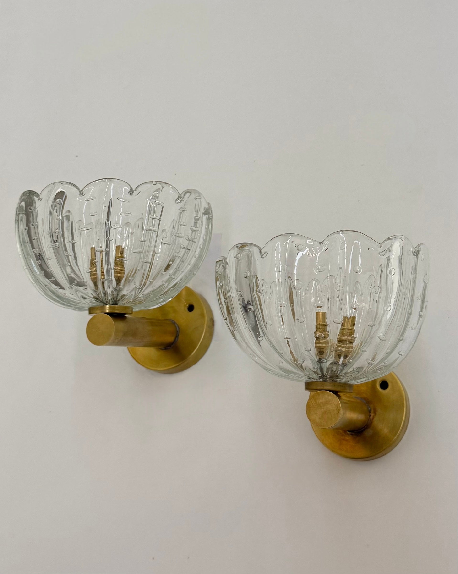 Pair of Murano Bullicante Wall Lights by Barovier