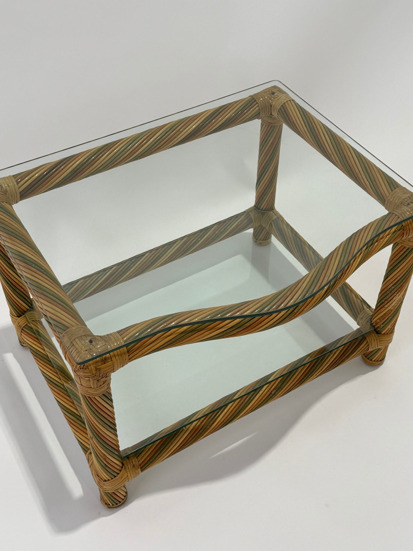 Vintage Italian Wicker Side Table by Studio Smania - Two Available