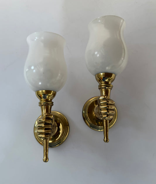 Pair of 1960’s French Wall Lights by Andre Arbus