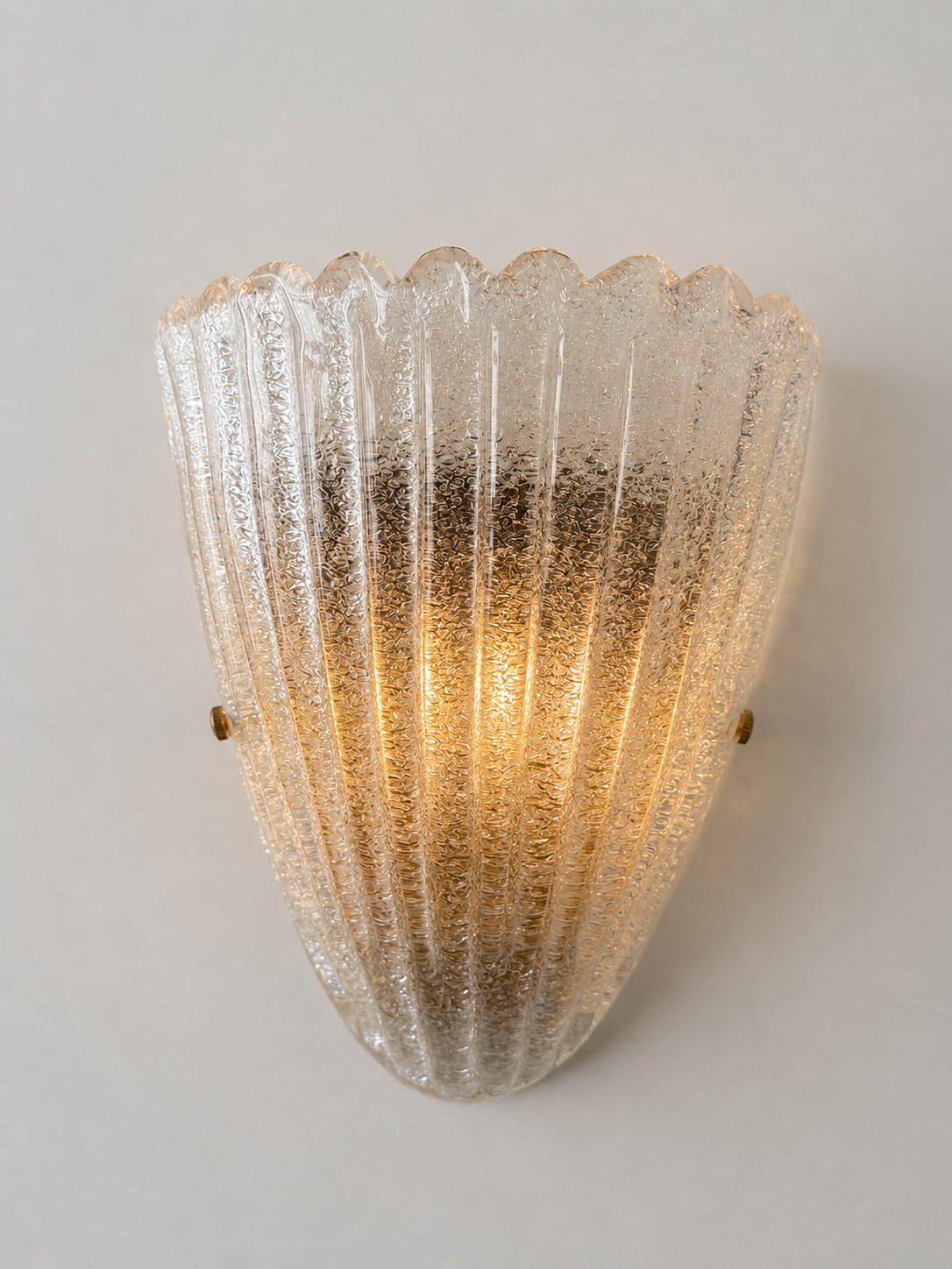 Pair of Vintage Murano Scalloped Wall Lights