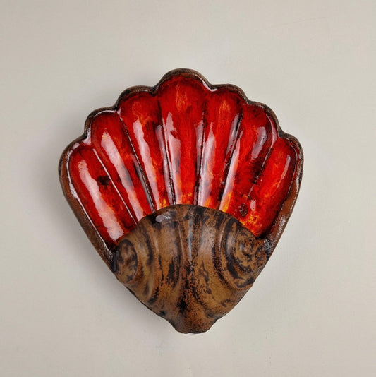 Large French Ceramic Shell Wall Light - Two Available