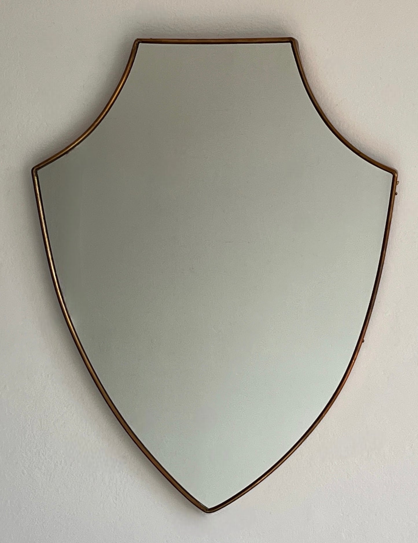 Vintage Italian Brass Shield Mirror