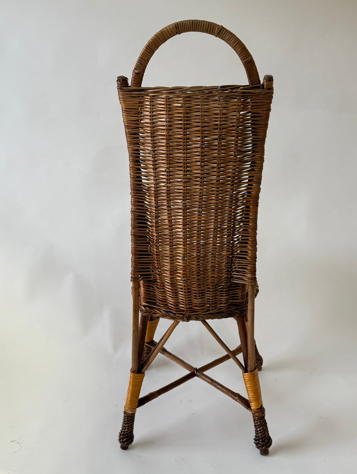 French Bamboo High Back Chair - Two Available