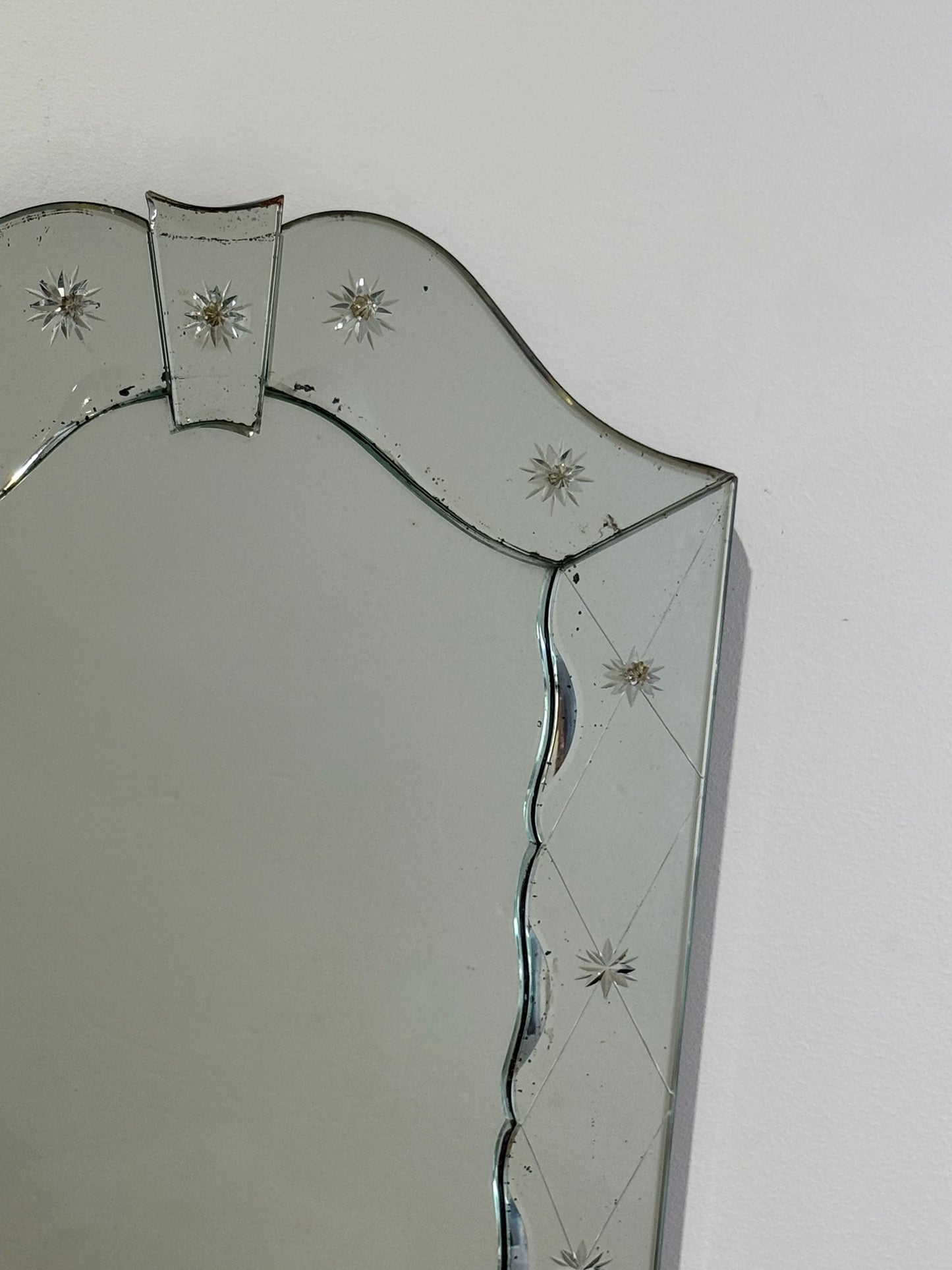 Vintage Venetian Etched Glass Mirror
