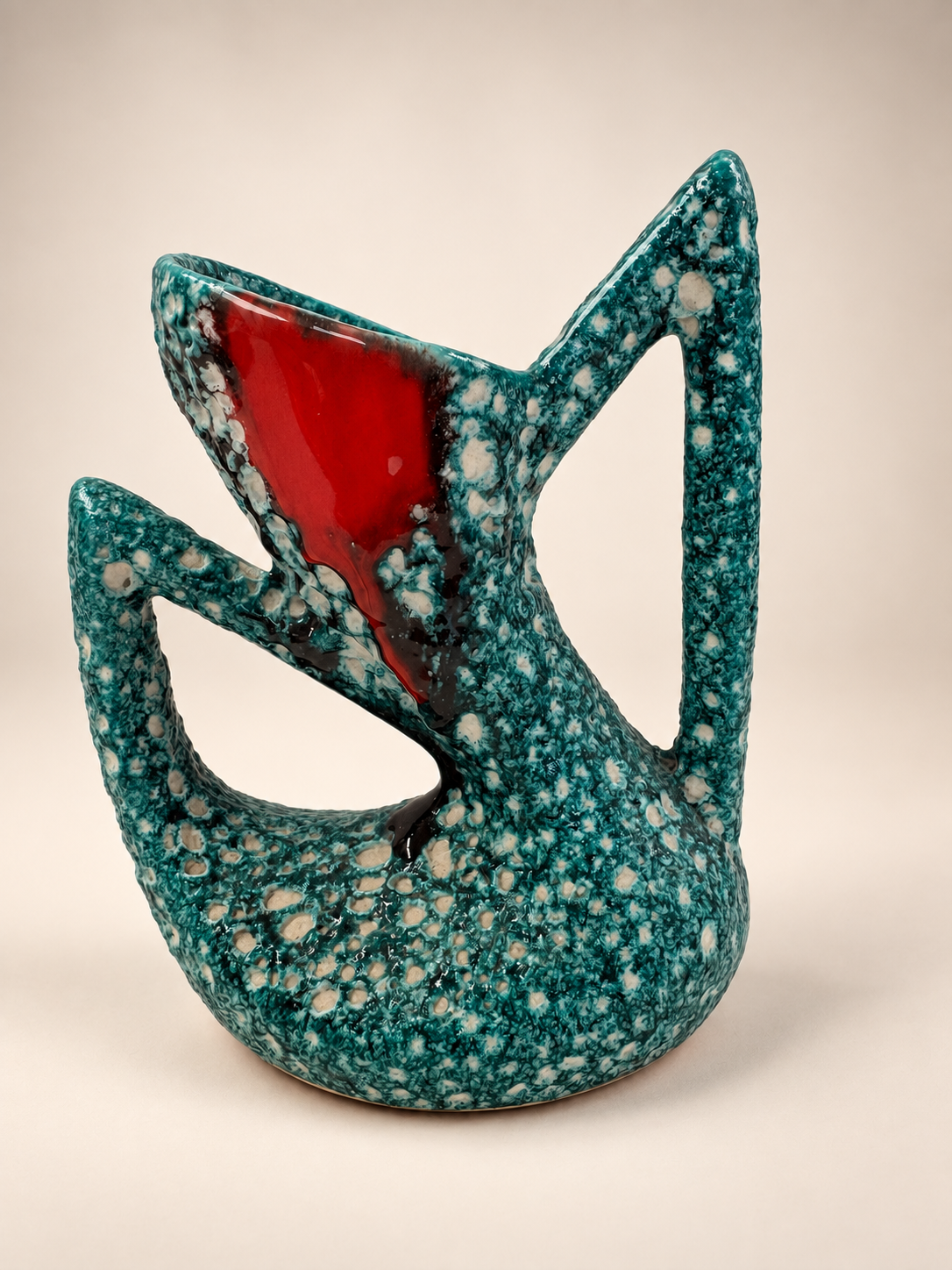 French Ceramic Fat Lava Vase