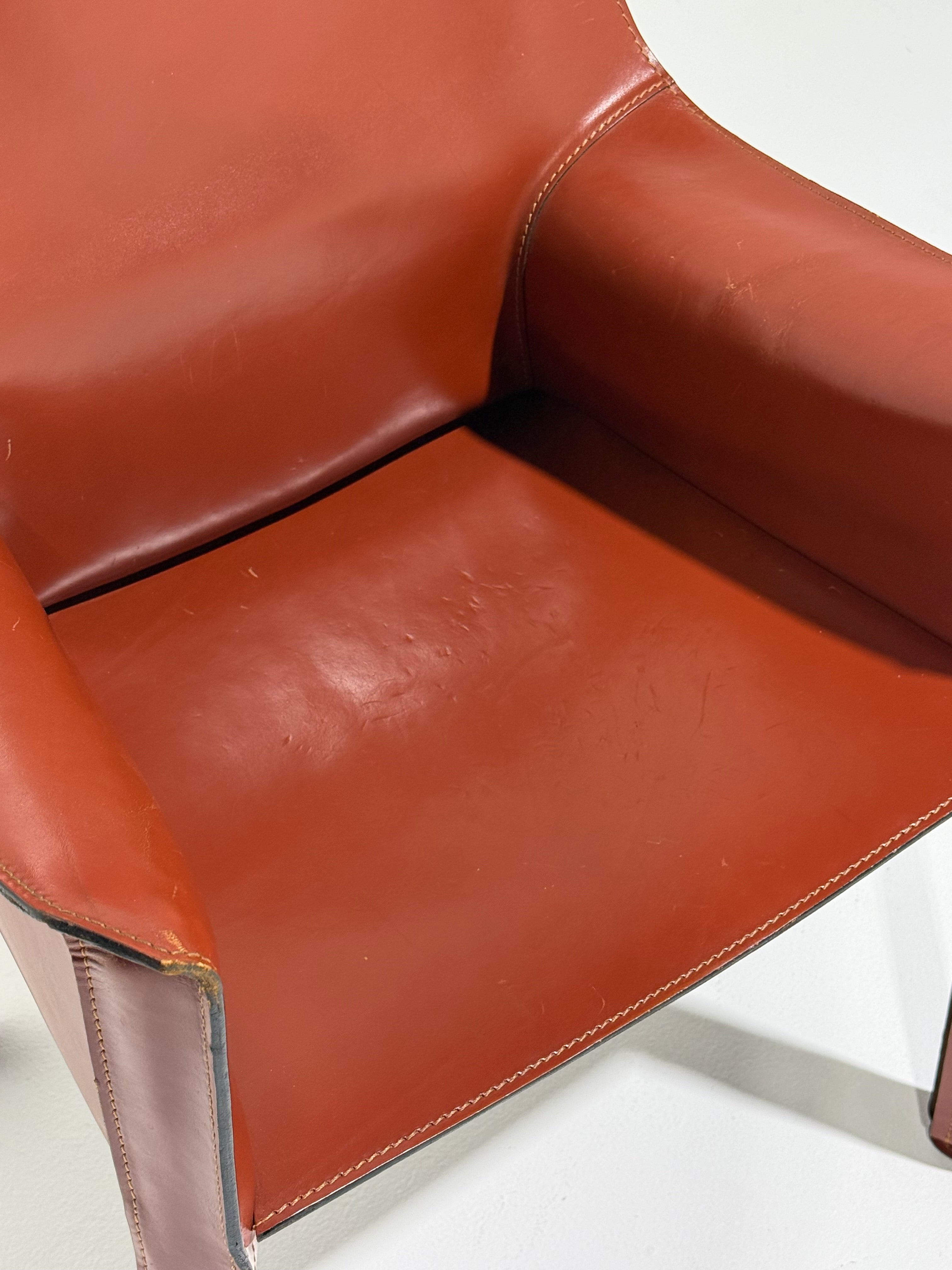Leather CAB 413 Chair by Mario Bellini for Cassina