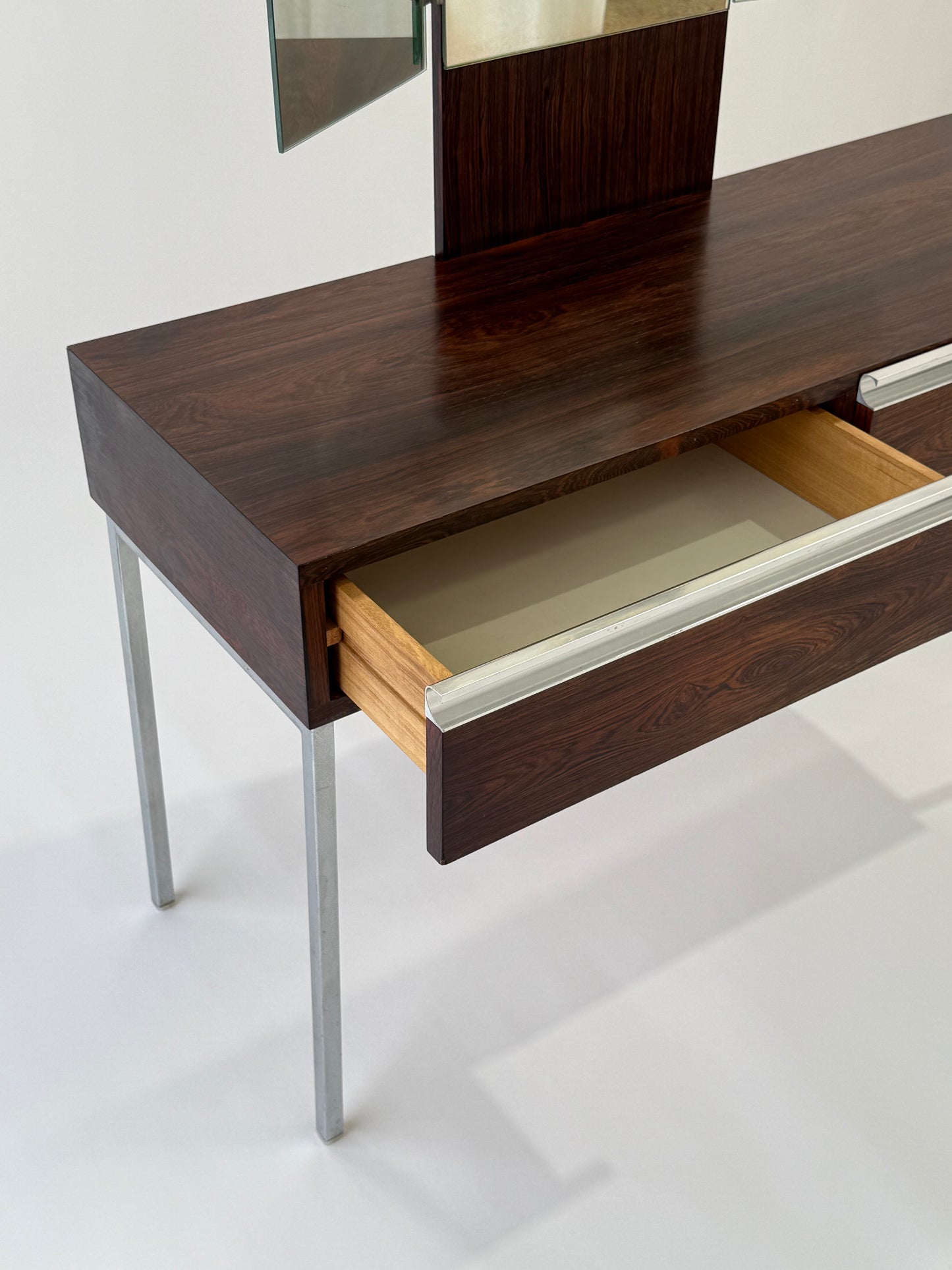 Vintage Rosewood & Chrome Dressing Table