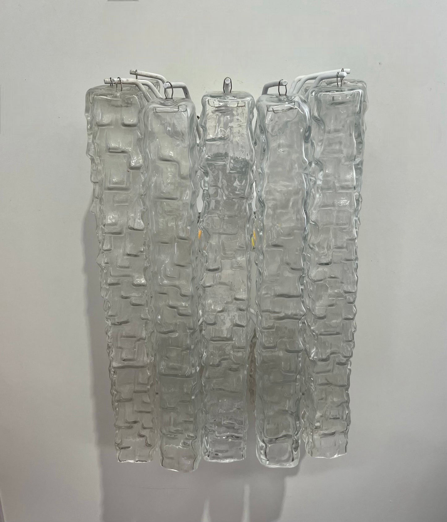 Pair of Murano Glass Tube Wall Lights by Venini