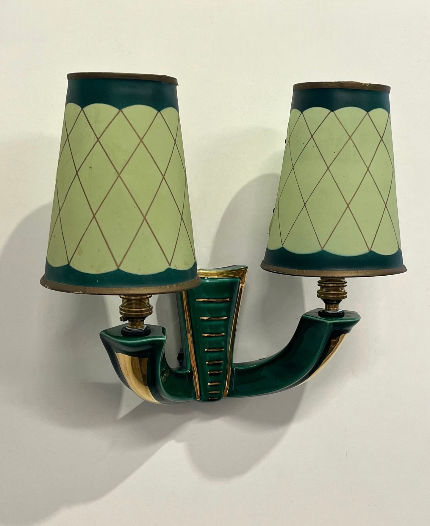 Pair of 1950’s French Ceramic Wall Light