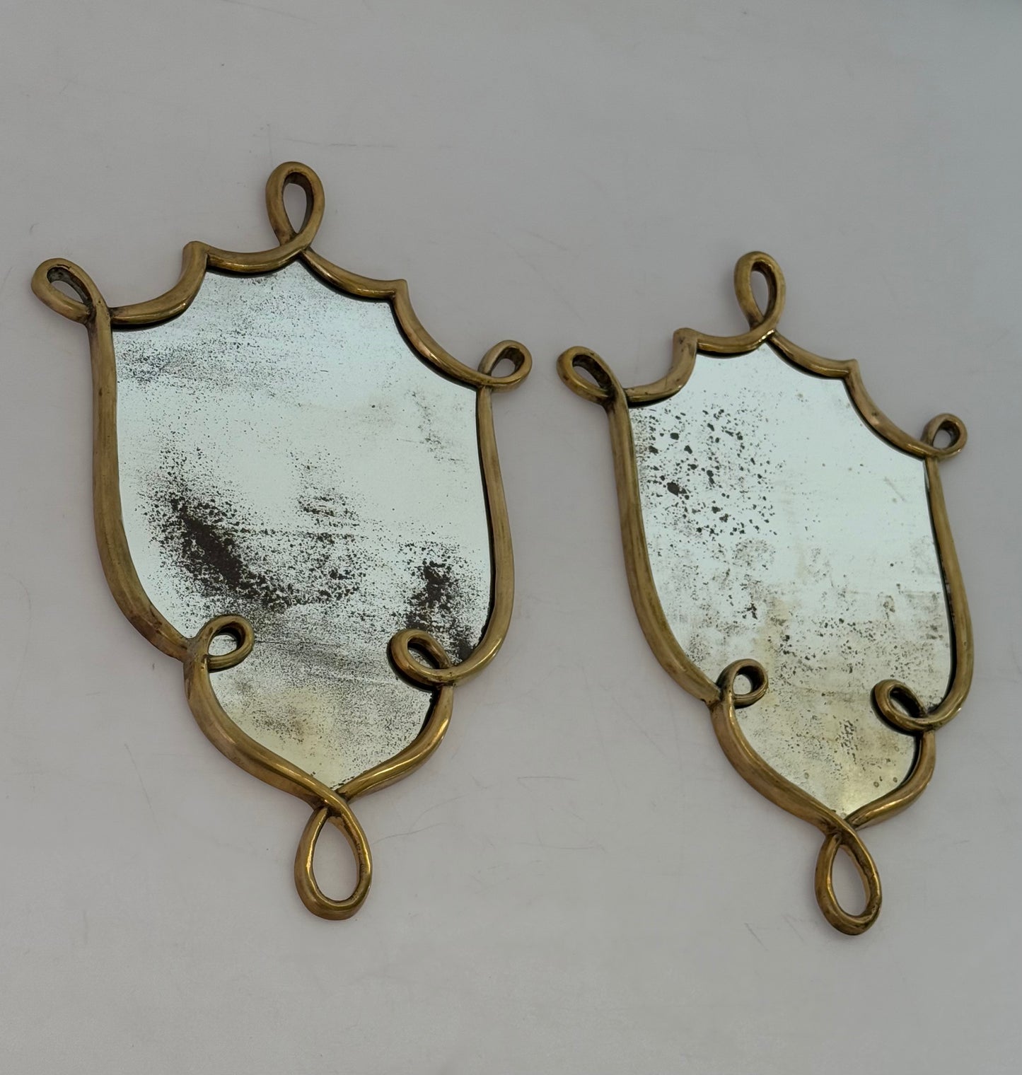 Vintage Italian Brass Ponti Style Mirror - One Available