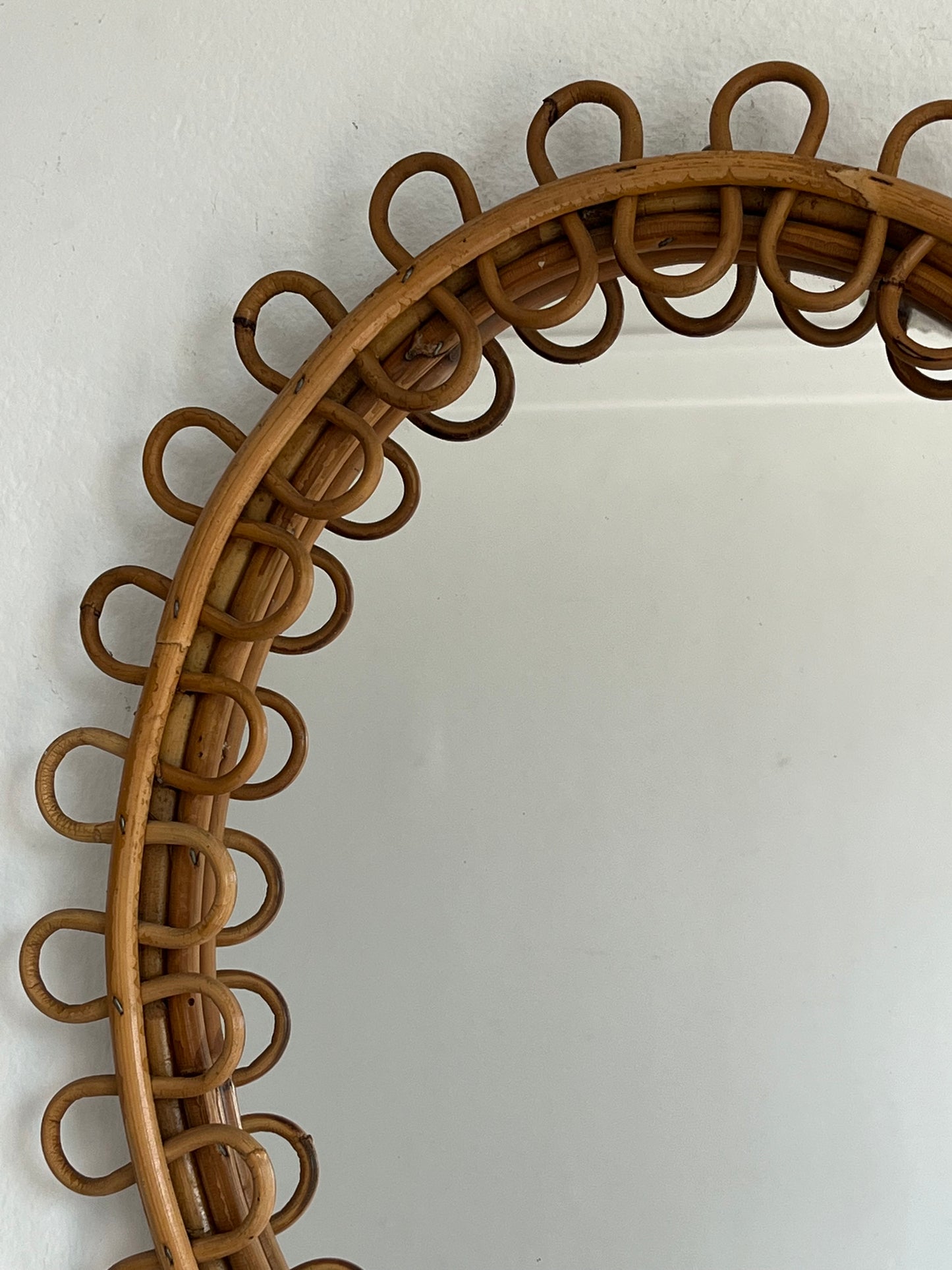 Italian Bamboo Loop Mirror by Bonacina