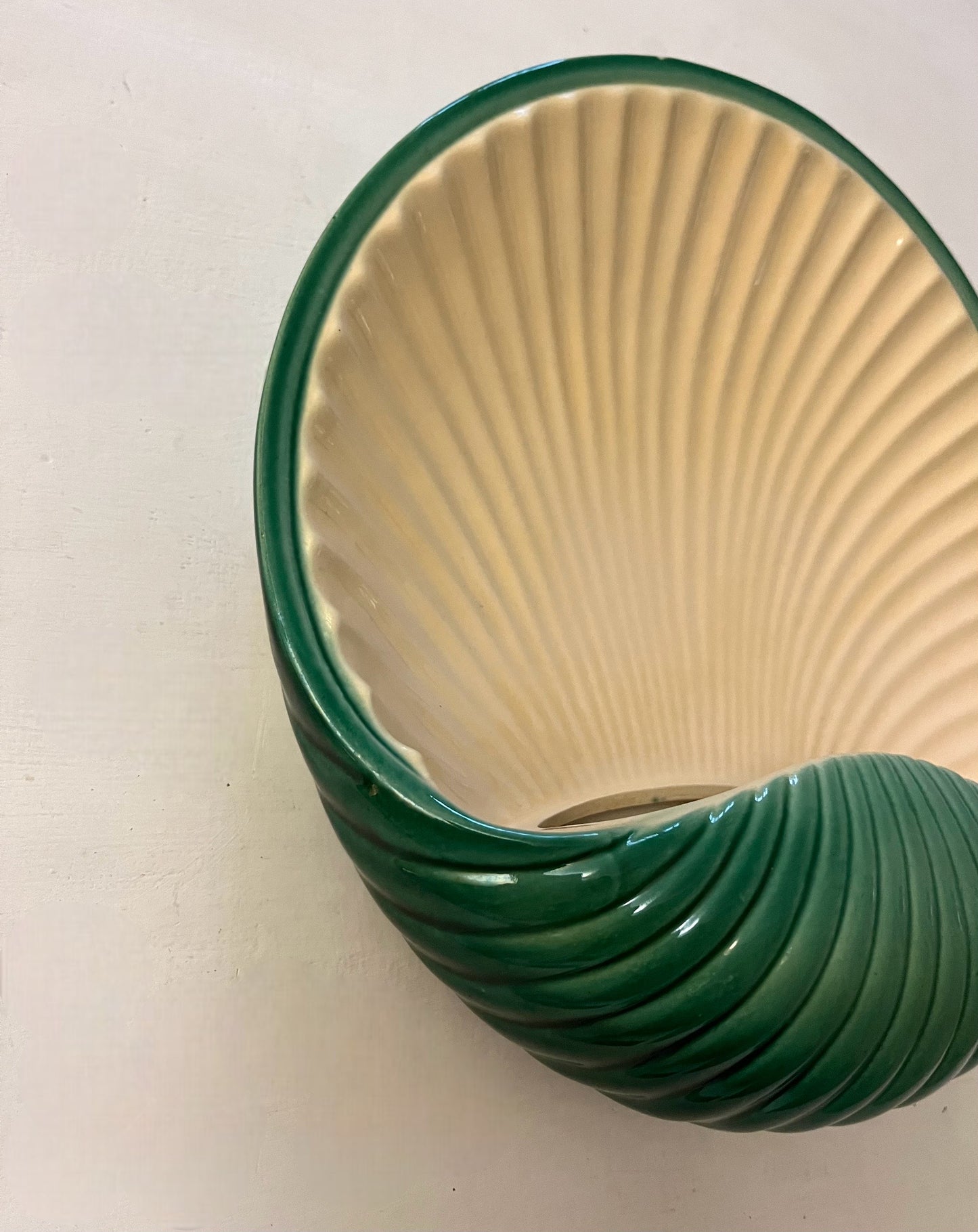French Ceramic Shell Wall Light - Two Available