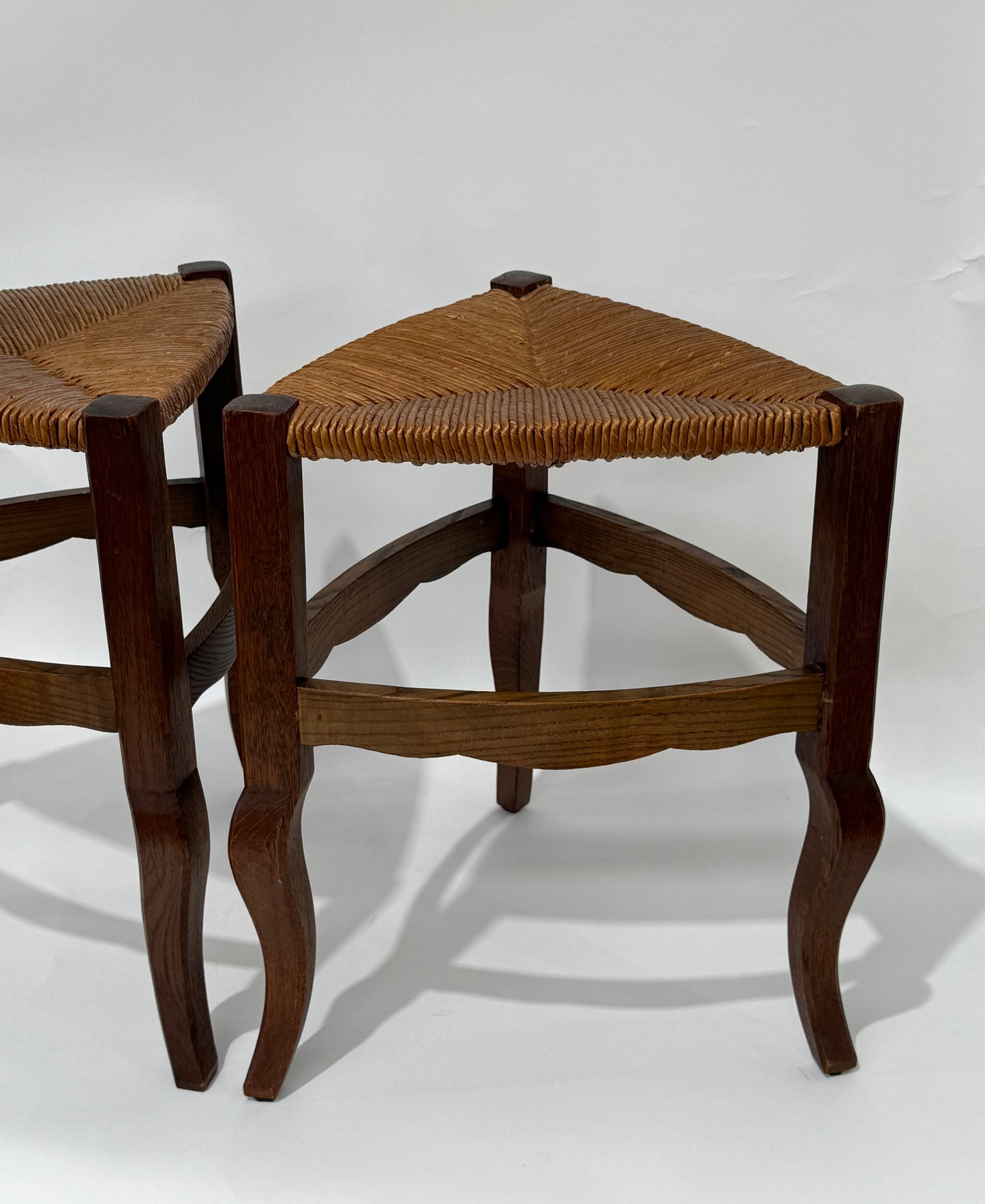 Vintage French Straw Tabouret - Two Available