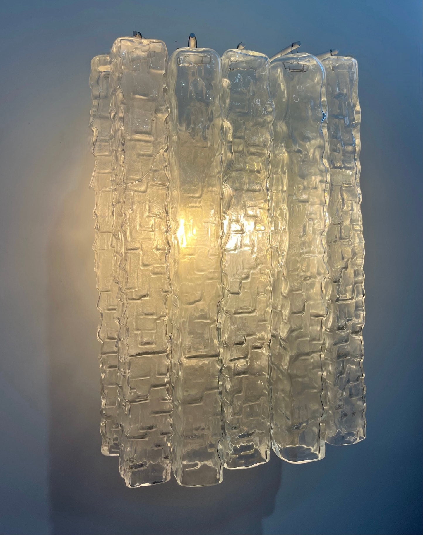 Pair of Murano Glass Tube Wall Lights by Venini