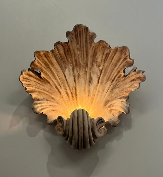 1970’s French Plaster Shell Wall Light