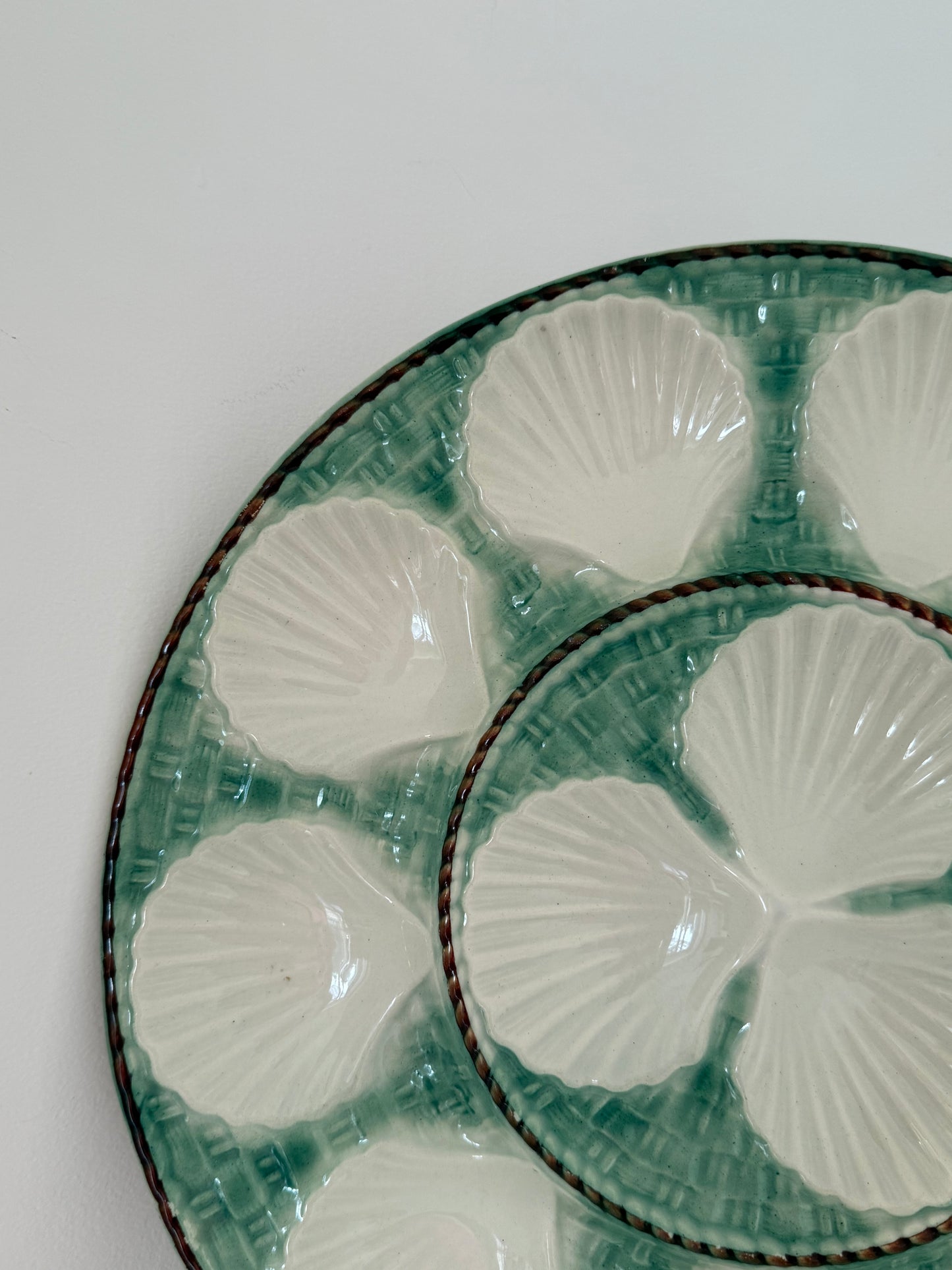 Antique French Ceramic Oyster Platter