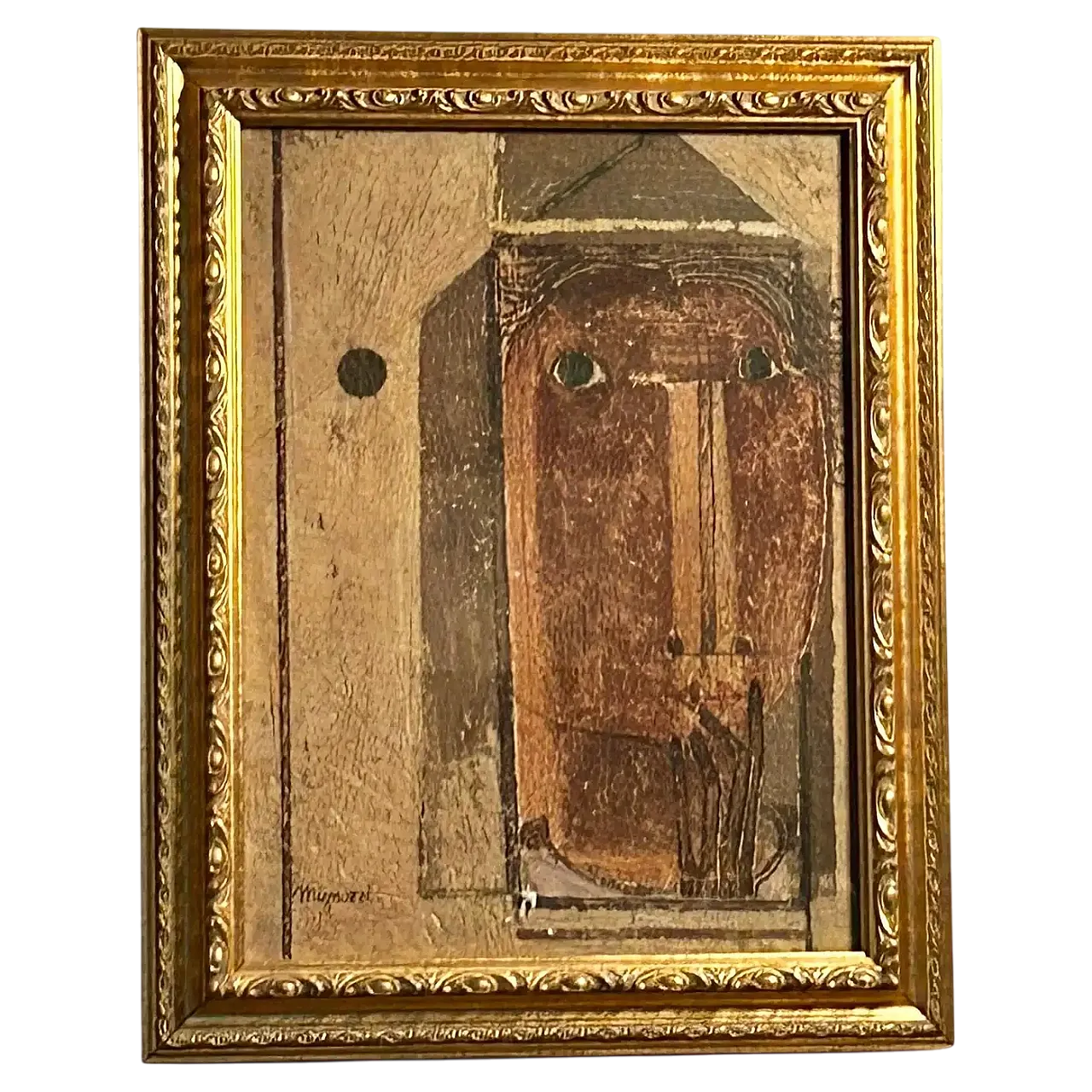 Figure with Hand by Antonio Mignozzi, oil on canvas, late 20th century