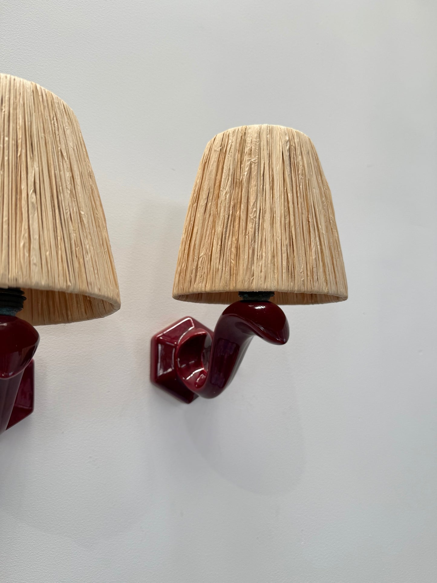 Pair of 1950’s French Ceramic Wall Lights