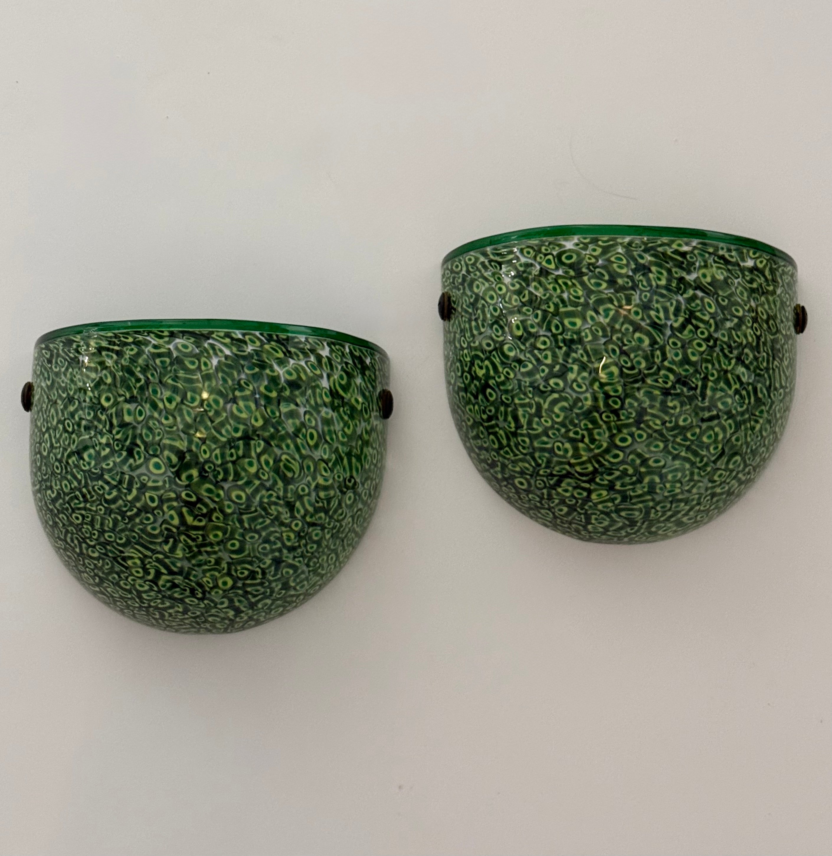 Pair of Murano Glass Wall Lights by Vistosi