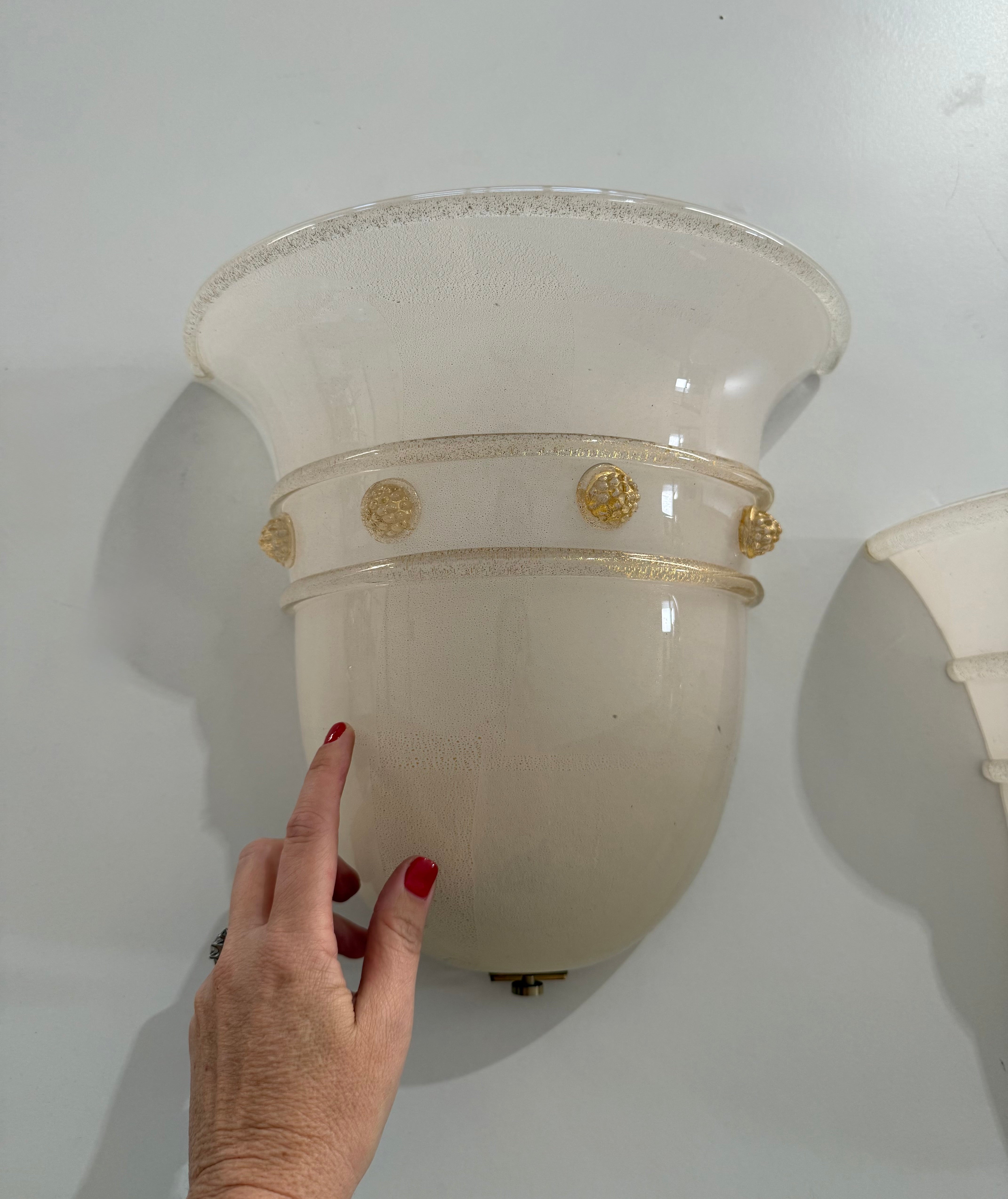 Pair of Murano Glass Wall Lights by Barovier & Toso