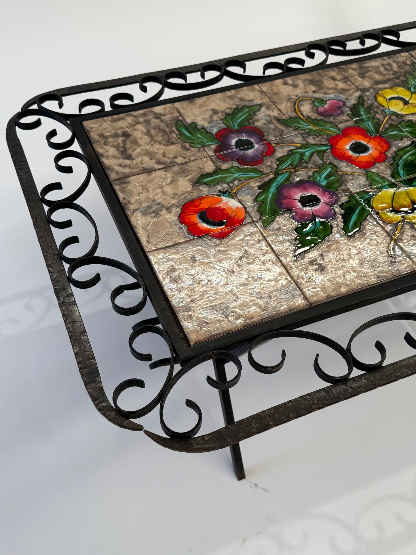 French Wrought Iron Tiled Coffee Table