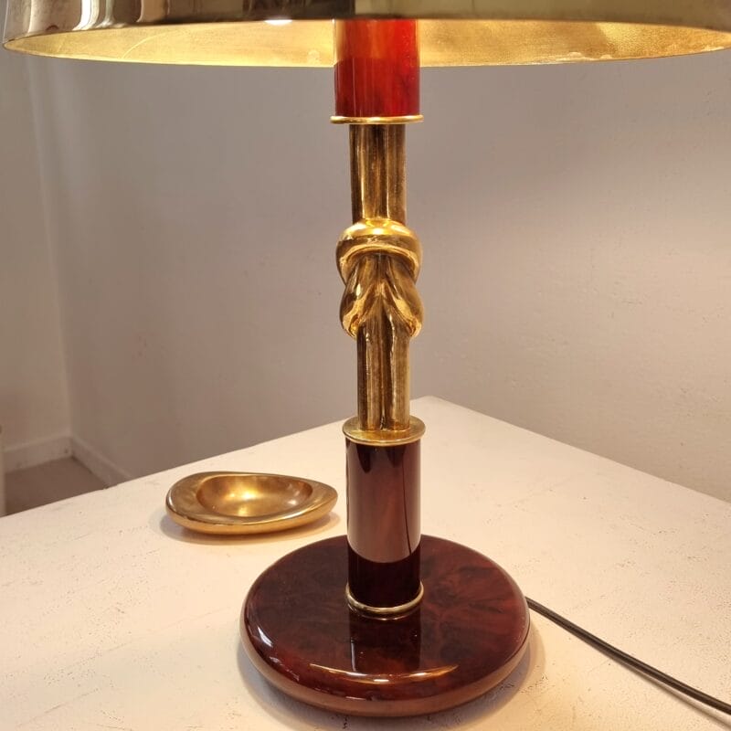 PRE-ORDER: 1970s Italian Brass and Lucite Table Lamp by Giovanni Banci