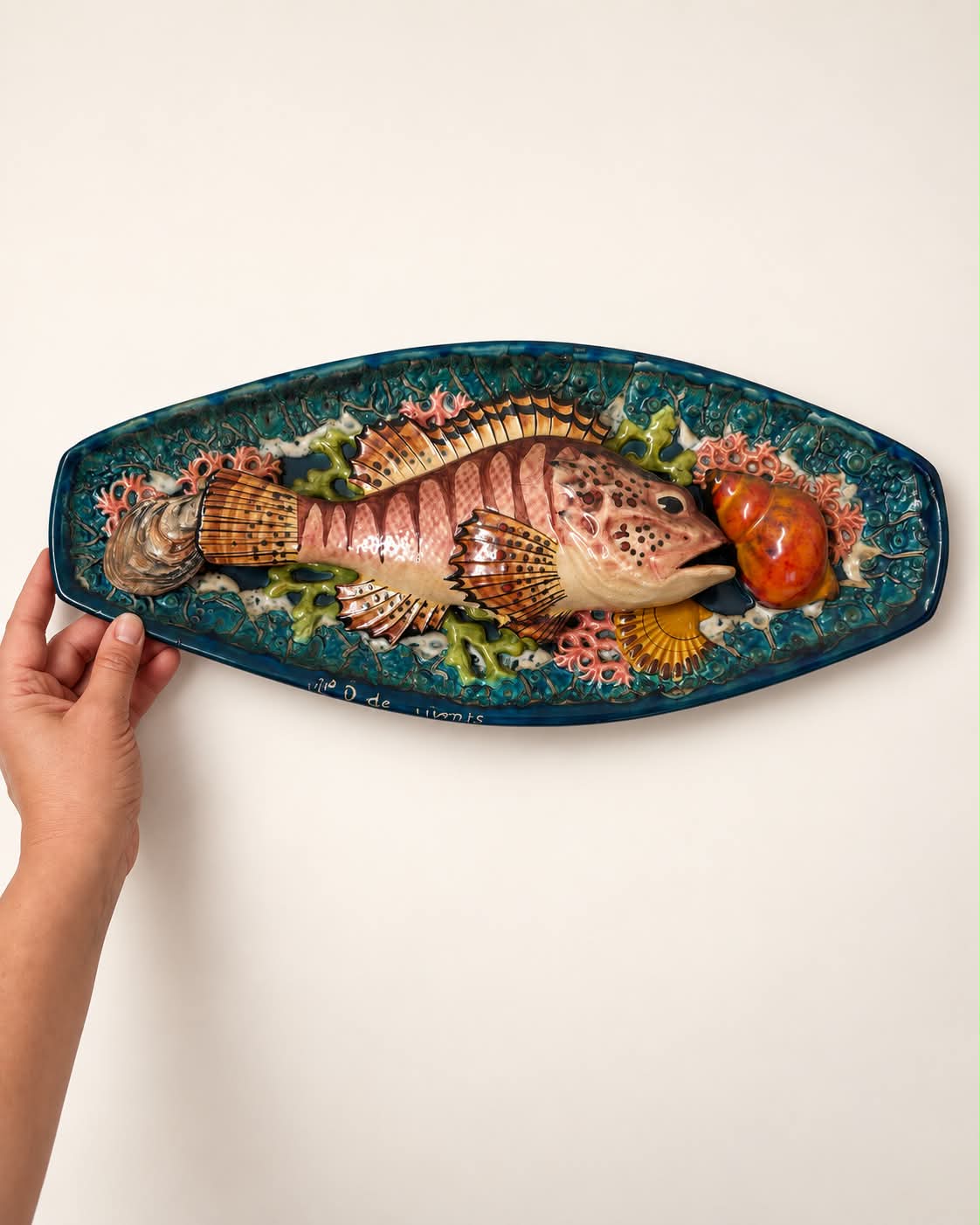 French Ceramic Majolica Wall Plate