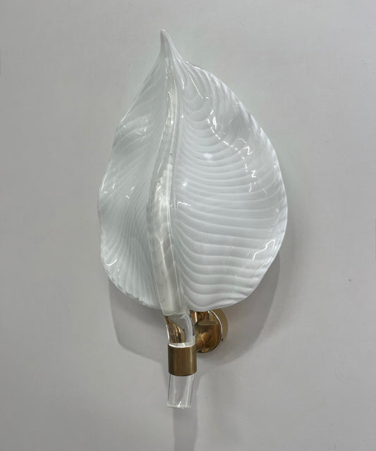 Large Murano Glass Leaf Wall Light