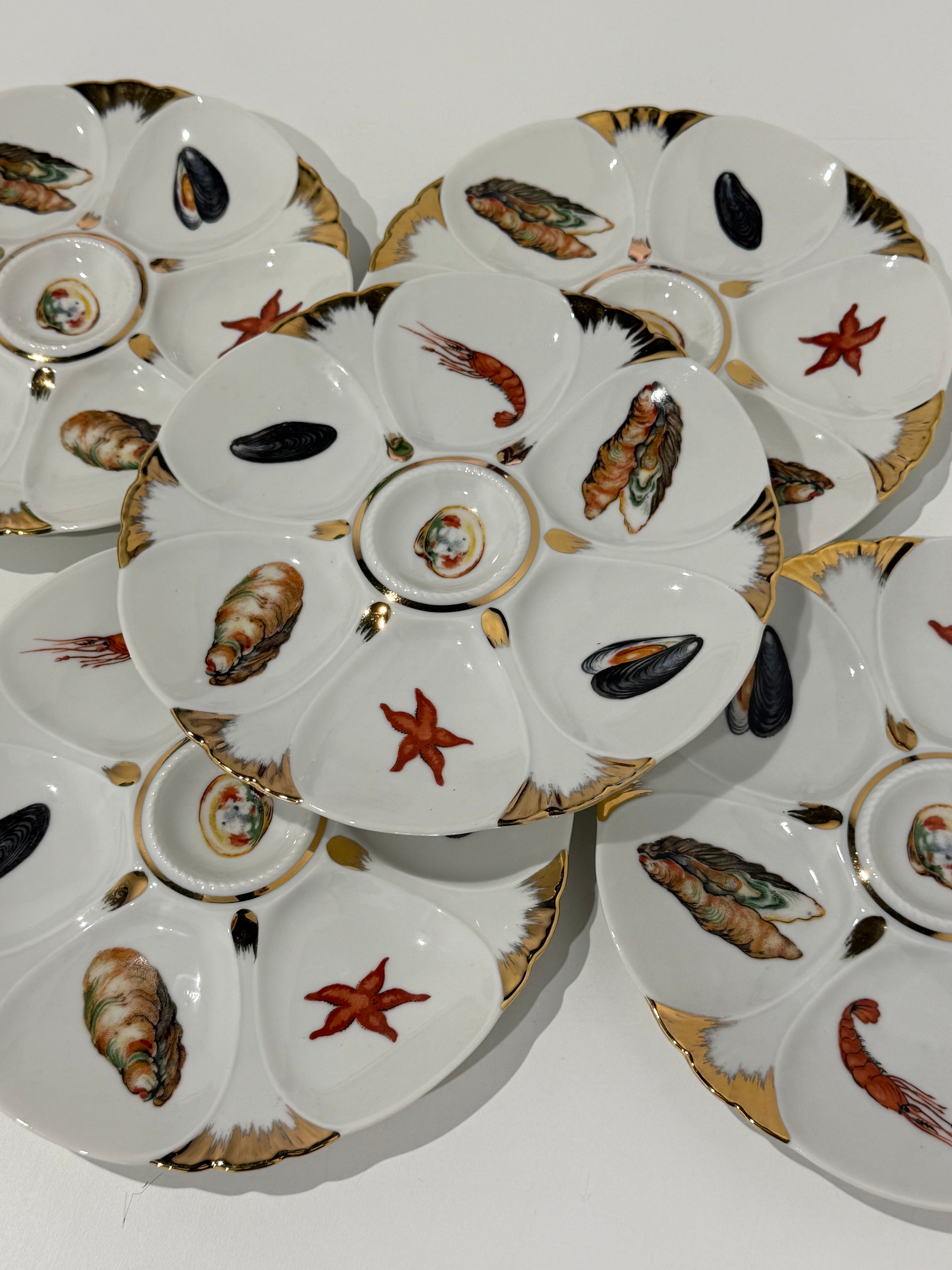 Vintage French Oyster Plate by Limoges - 3 Available