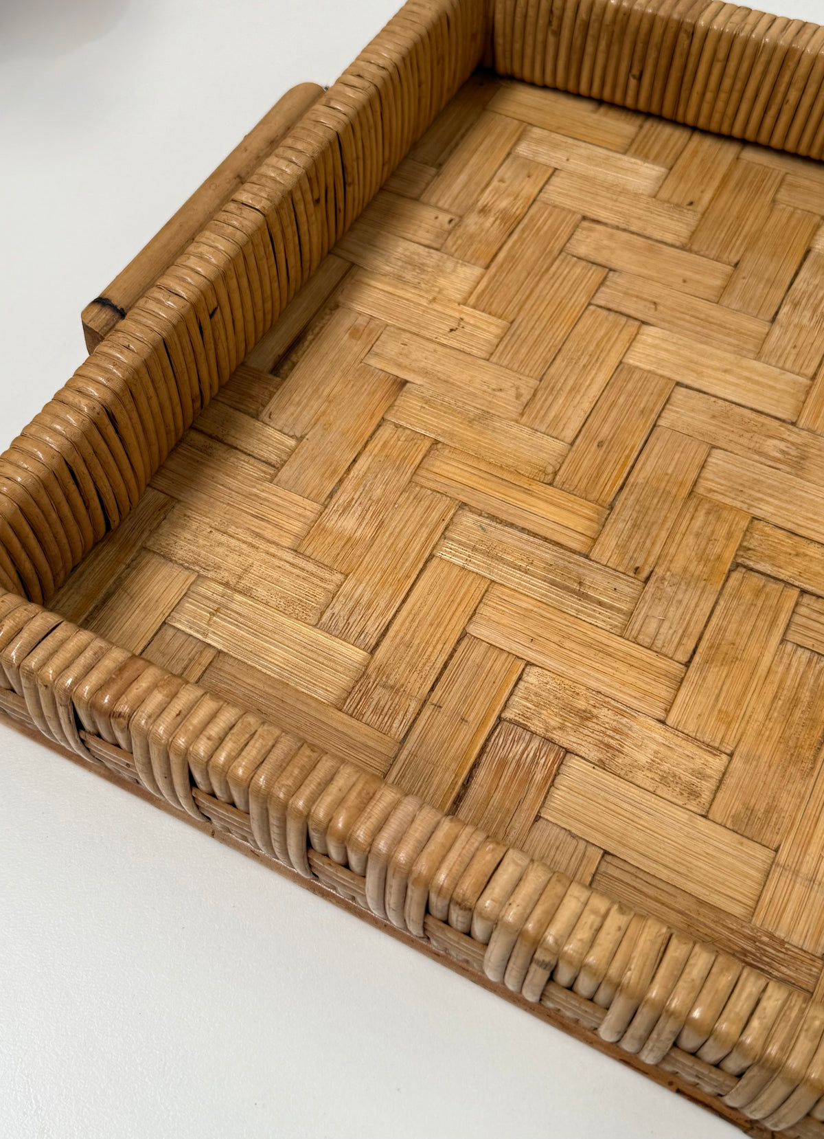 Italian Rattan & Bamboo Tray
