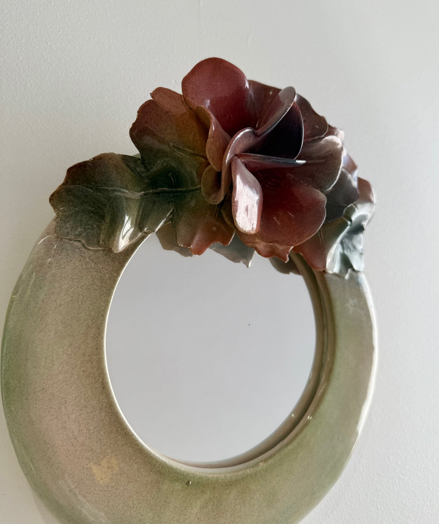 Vintage French Ceramic Mirror