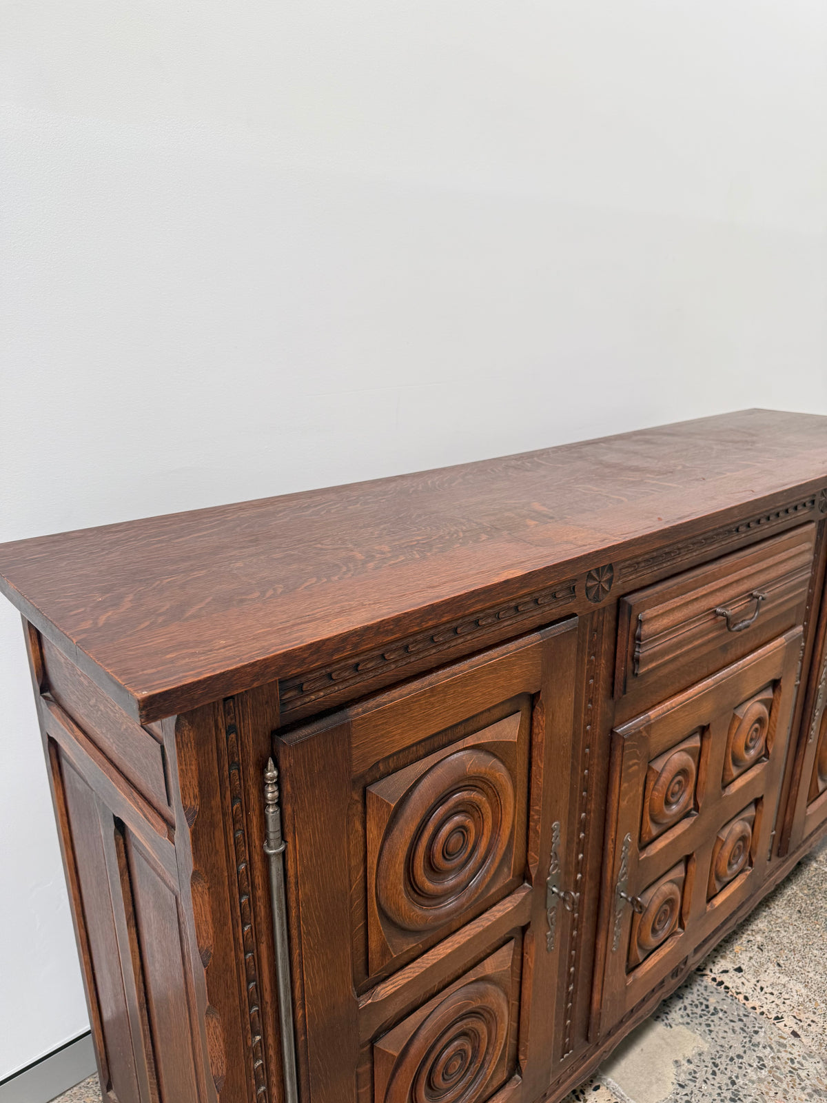 Vintage French Oak Sideobard by Charles Dudouyt
