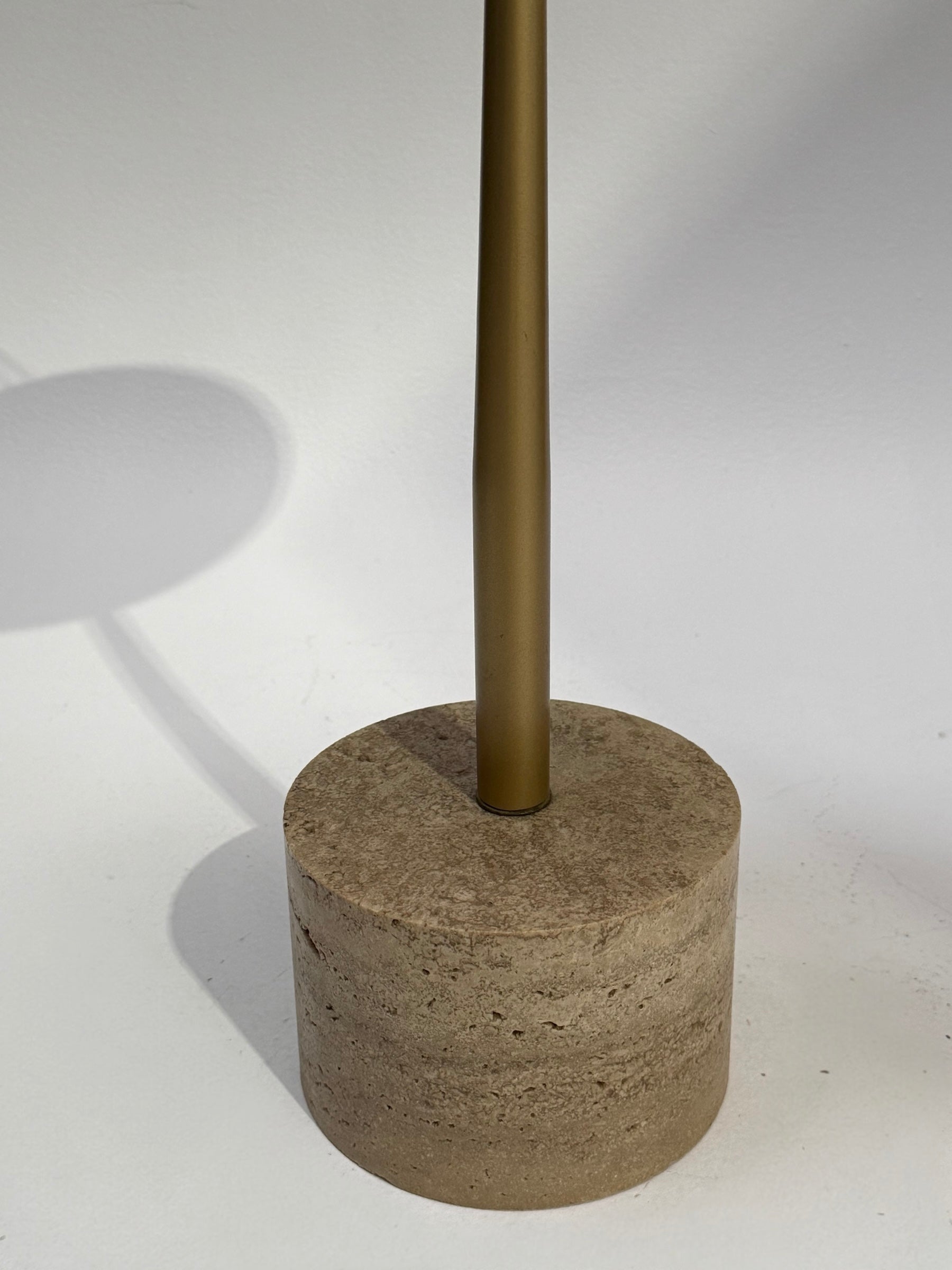 Vintage Travertine & Glass Side Table - Two Available