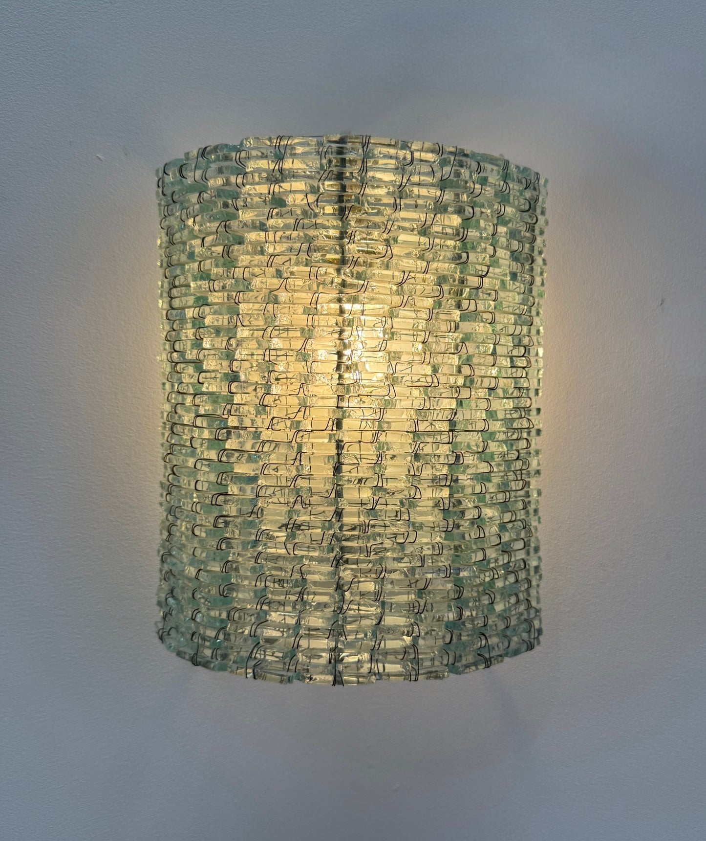 Pair of Vintage Italian Segmented Glass Wall Lights