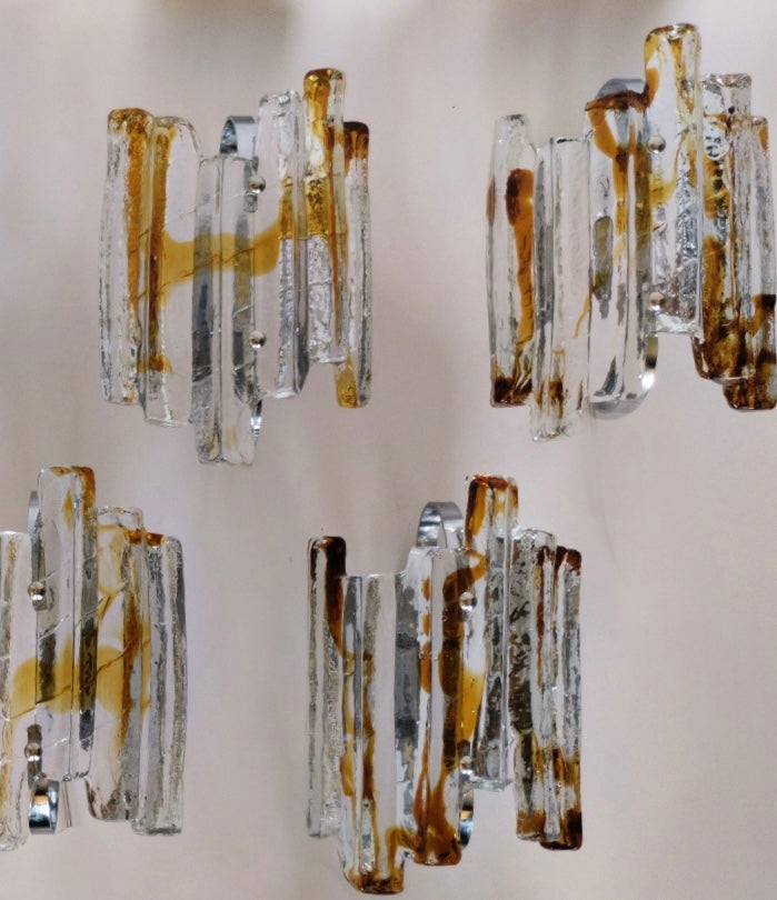1970’s Murano Wall Light by Mazzega - Six Available