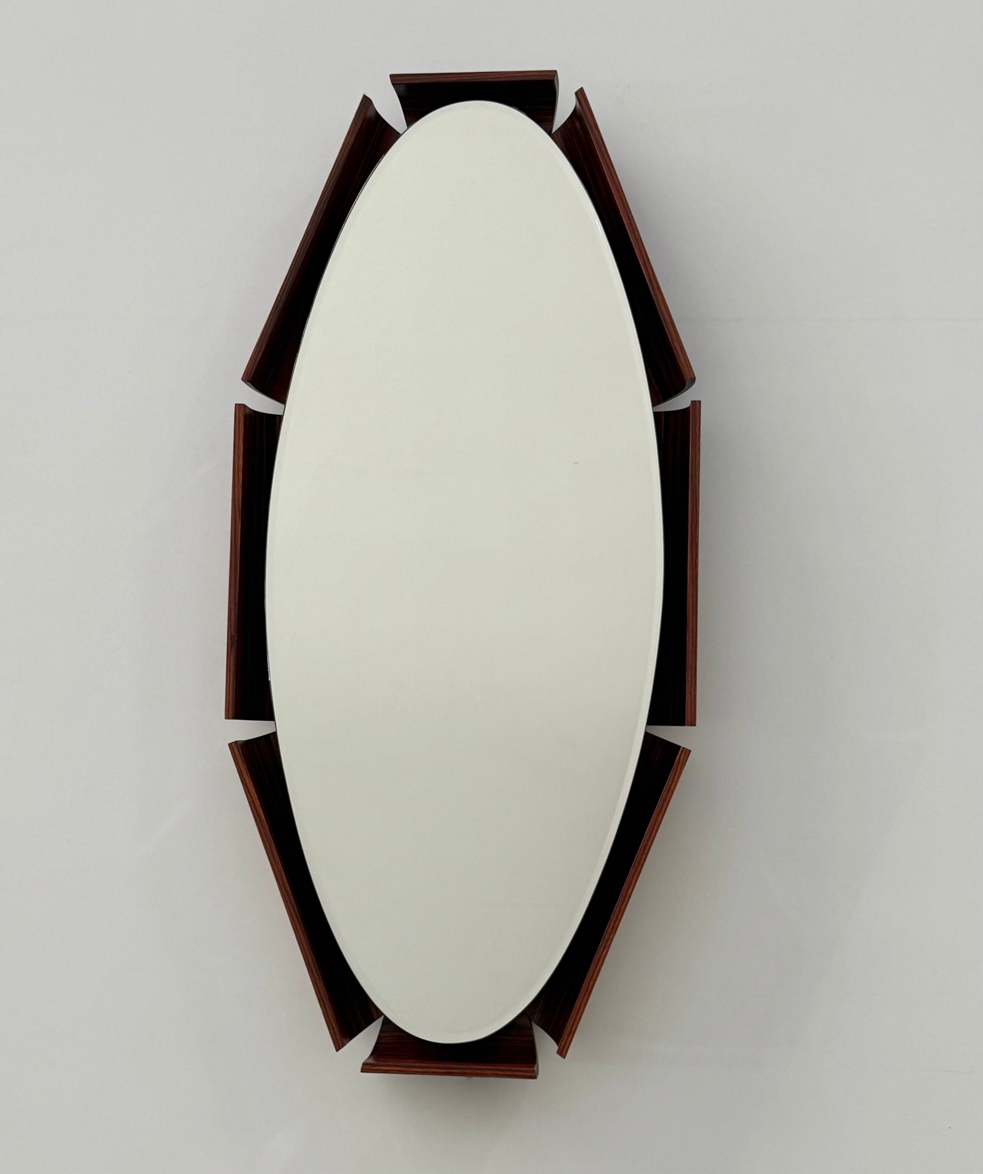1960’s Italian Rosewood Mirror by ISA Bergamo