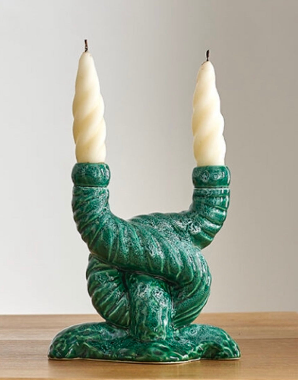 French Ceramic Candle Holder - Two Available