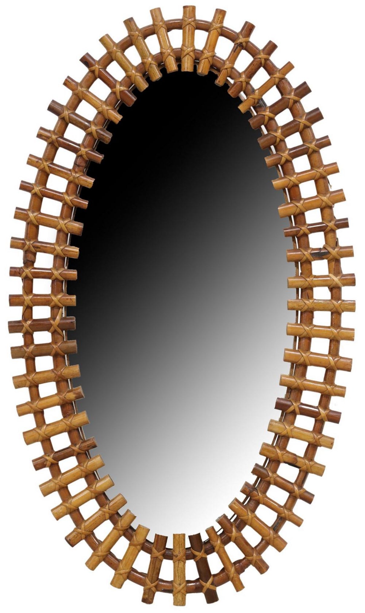 PRE ORDER: Italian Bamboo Mirror by Olaf Von Bohr for Bonacina
