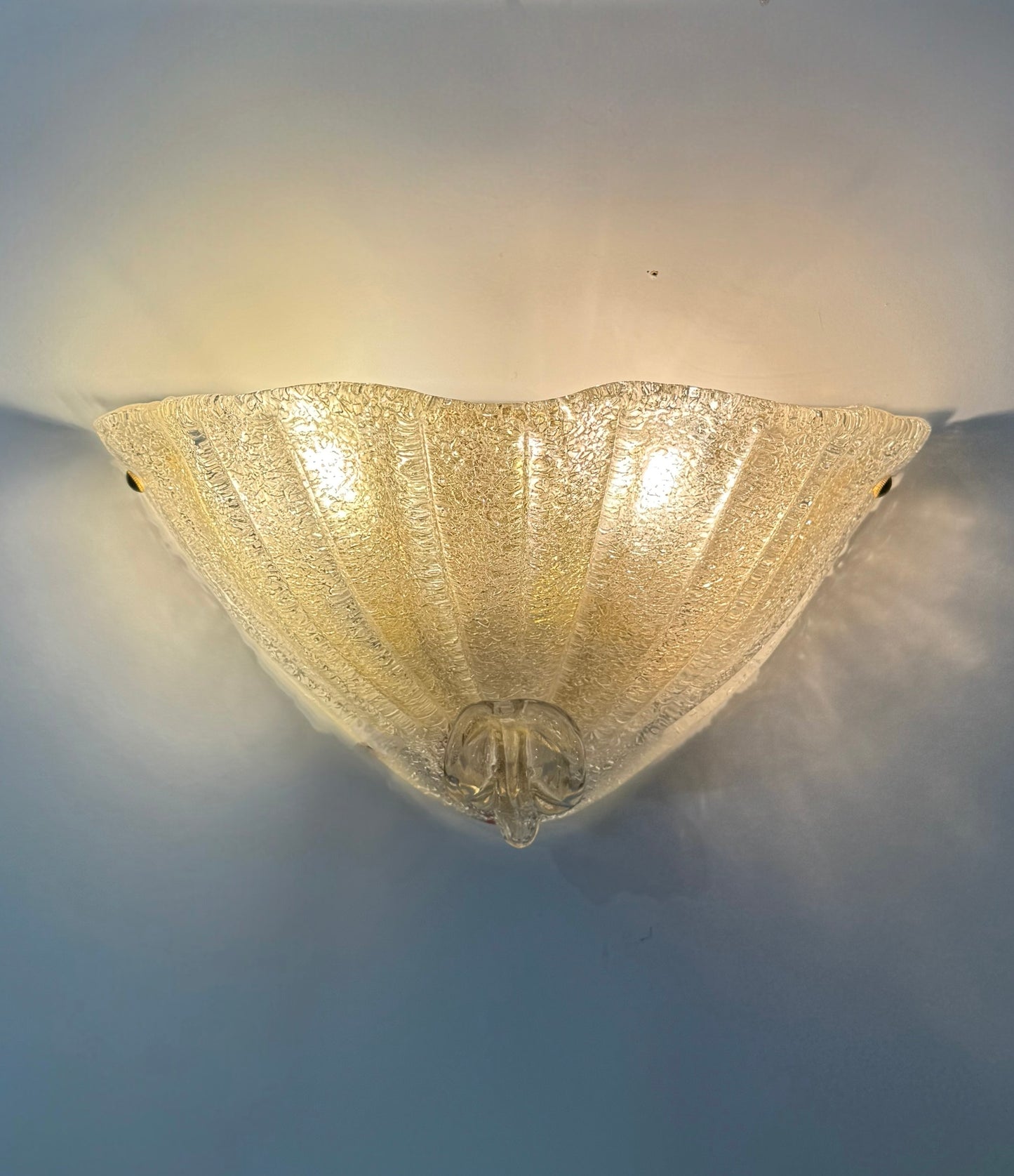 Pair of Murano Glass Shell Wall Lights