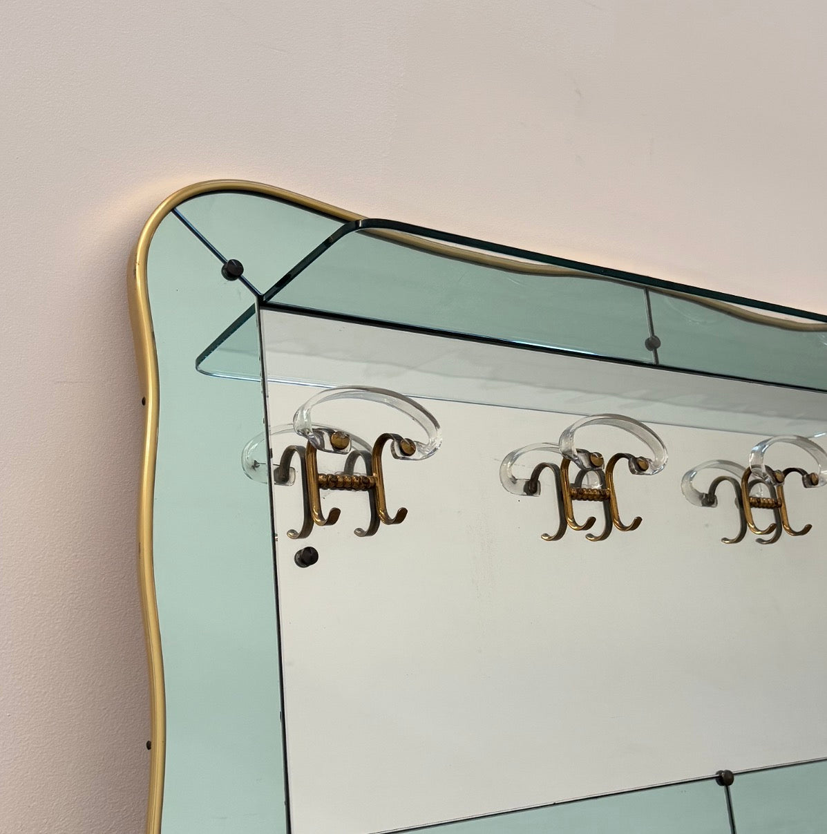 1950’s Italian Mirrored Coat Rack by Cristal Art