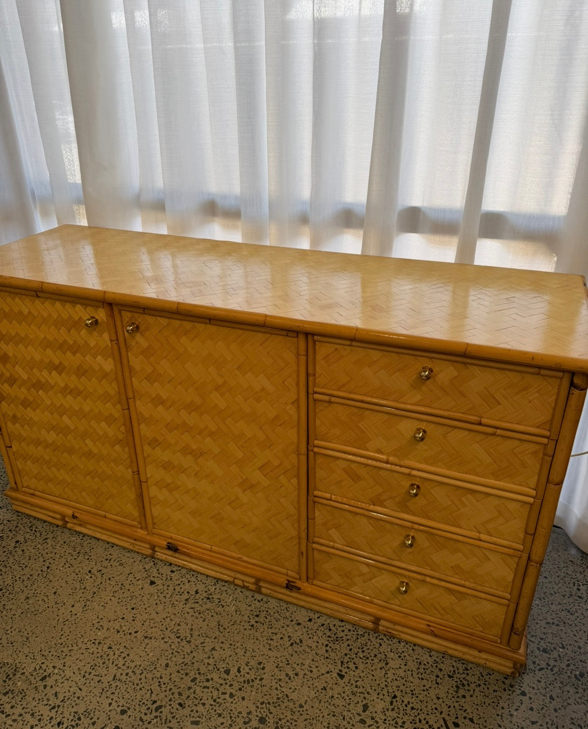 Italian Pressed Bamboo Sideboard by Vivai Del Sud