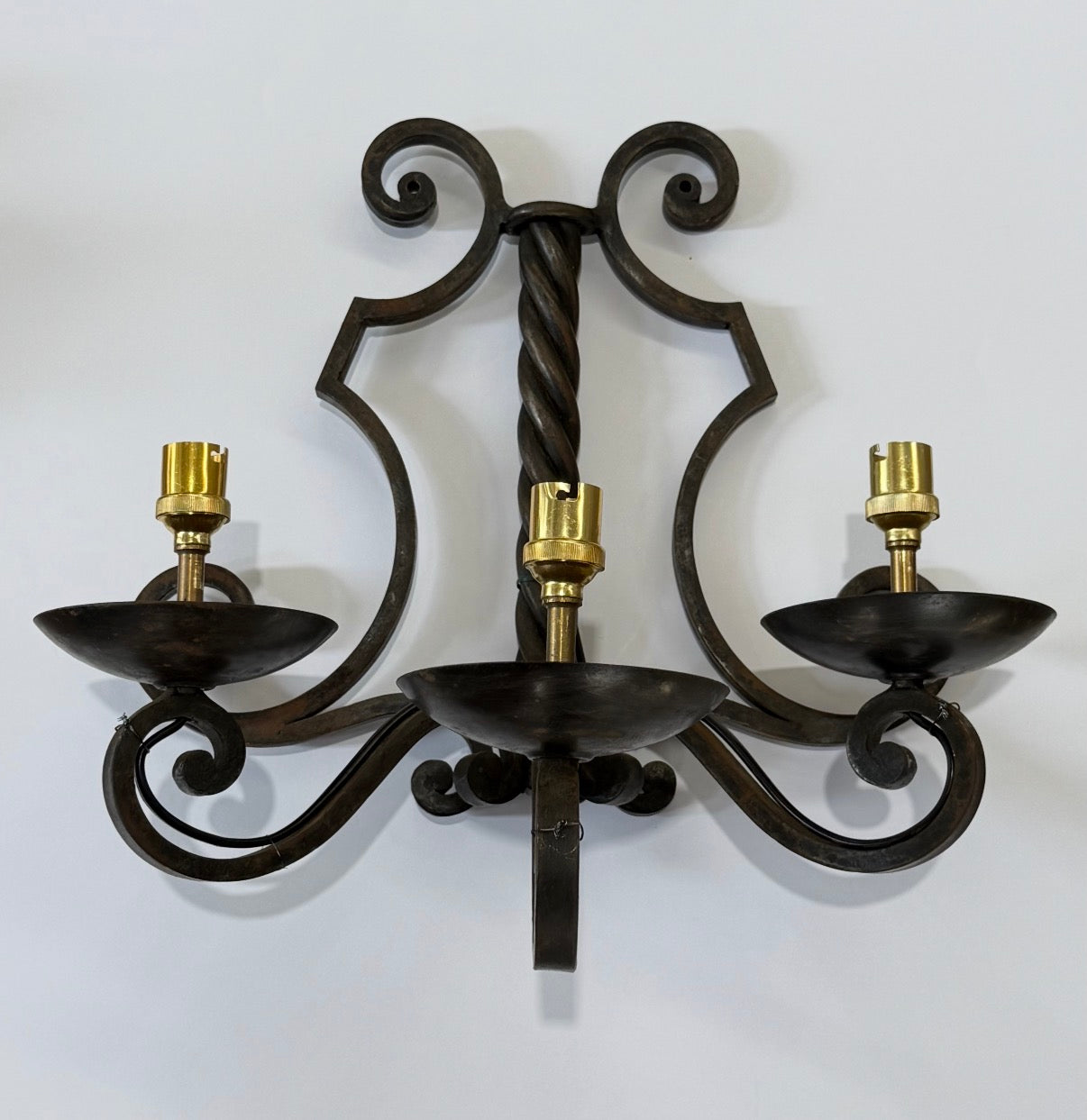 Pair of French Wrought Iron Wall Lights