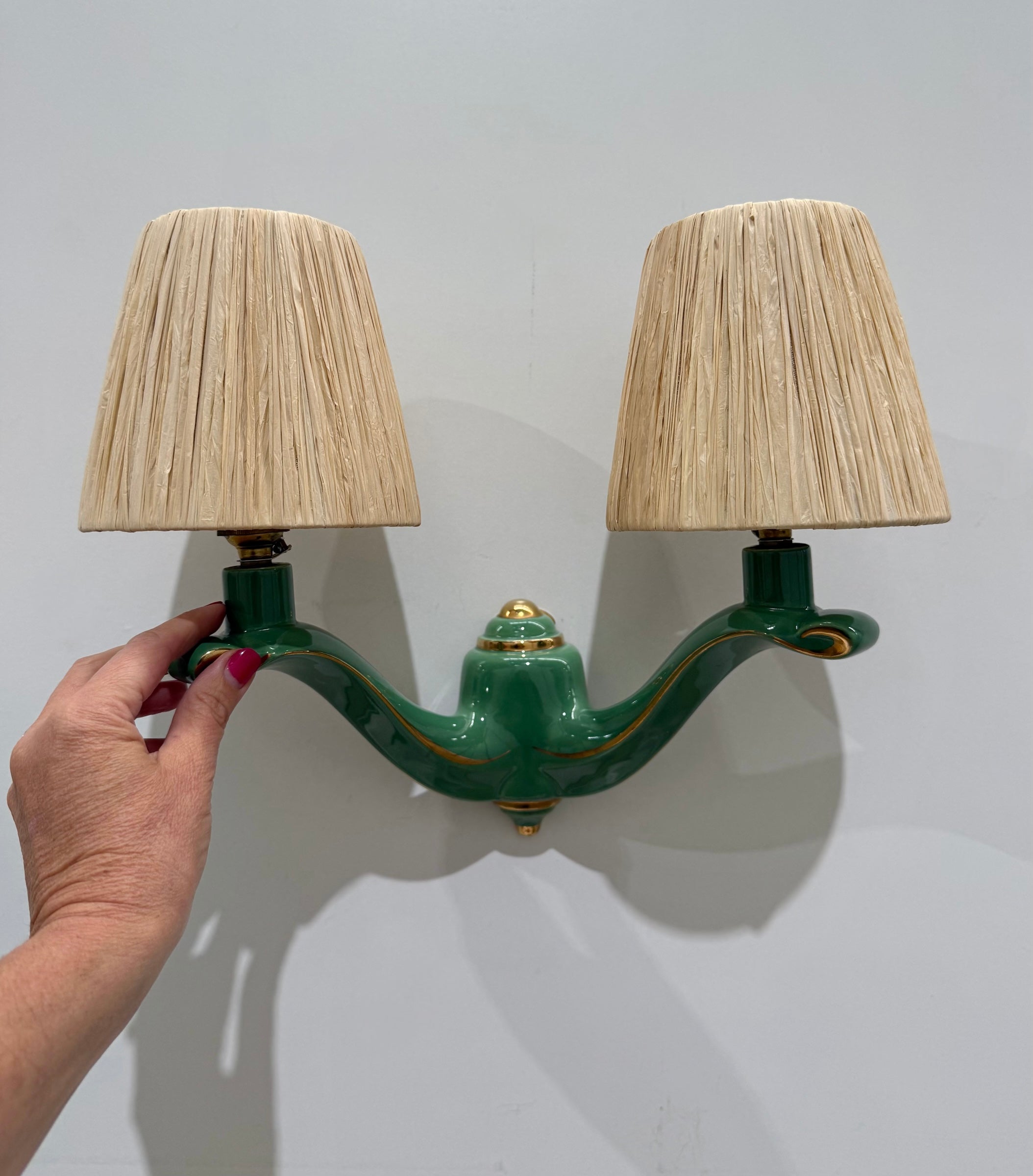 Pair of 1950’s French Ceramic Wall Lights