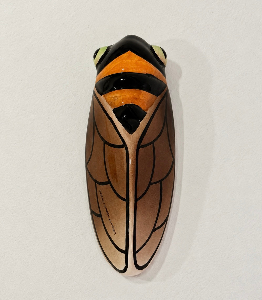French Cigalle Ceramic Wall Vase